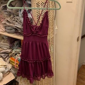 purple ruffle dress